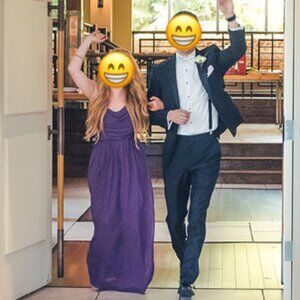 Purple Full-Length Bridesmaid Dress